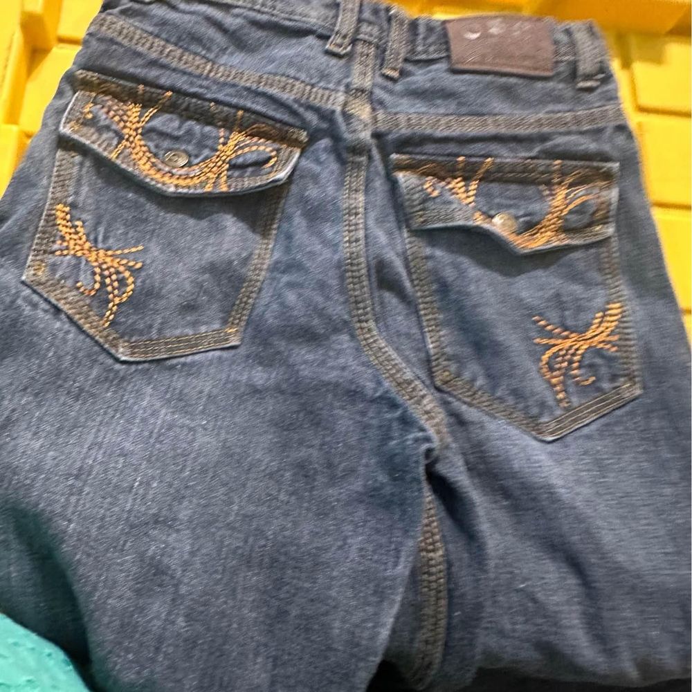 Girls Old Skool sz12 jeans gold thread pock